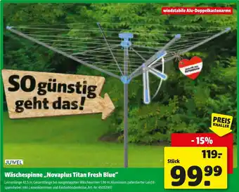 Liebmarkt Wäschespinne Novaplus Titan Fresh Blue Angebot