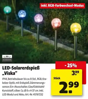 Liebmarkt LED-Solarerdspieß Viska Angebot