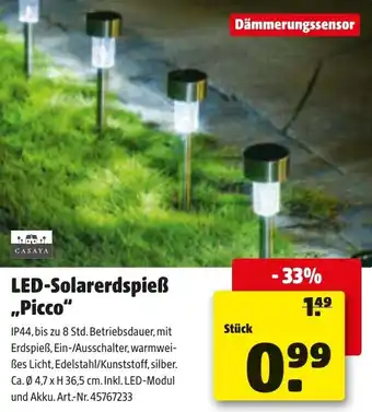 Liebmarkt LED-Solarerdspieß Picco Angebot