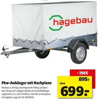 Liebmarkt Pkw-Anhänger mit Hochplane Angebot