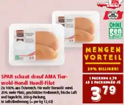 Interspar SPAR schaut drauf AMA Tier- wohl-Hendl Hendl-Filet Angebot