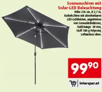 Interspar Sonnenschirm mit Solar-LED Beleuchtung Angebot