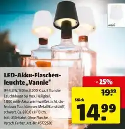 Hagebau LED-Akku-Flaschen- leuchte Vannie Angebot