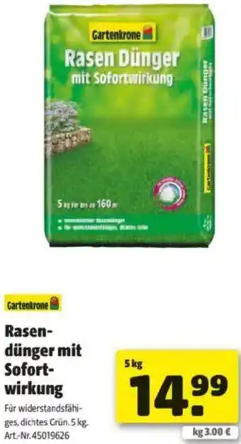 Hagebau Rasen- dünger mit Sofort- wirkung Angebot