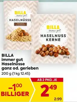 Billa Haselnüsse ganz od. gerieben Angebot