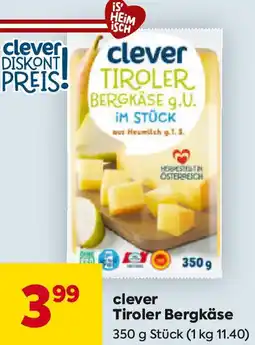 Billa Tiroler Bergkäse Angebot