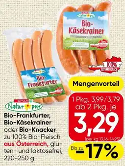 Spar Bio- frankfurter, bio- käsekrainer Angebot