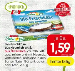 Spar Bio-frischkäse aus heumilch Angebot