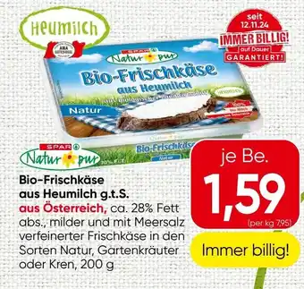 Spar Bio-frischkäse aus heumilch Angebot