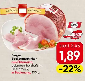 Spar Berger backofenschinken Angebot