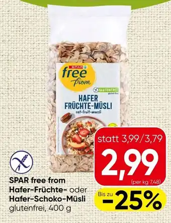 Spar Hafer-früchte- oder hafer-schoko-müsli Angebot