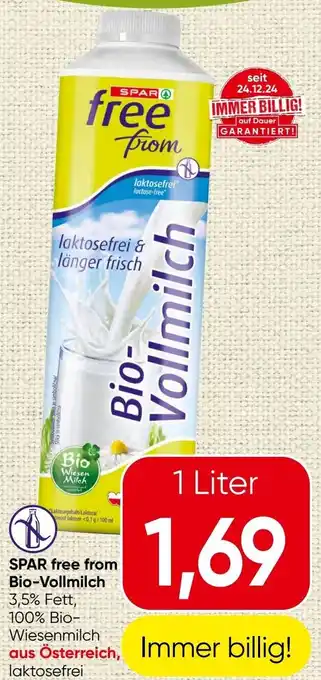 Spar Bio-vollmilch Angebot