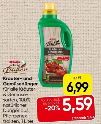 Spar Kräuter- und gemüsedünger Angebot