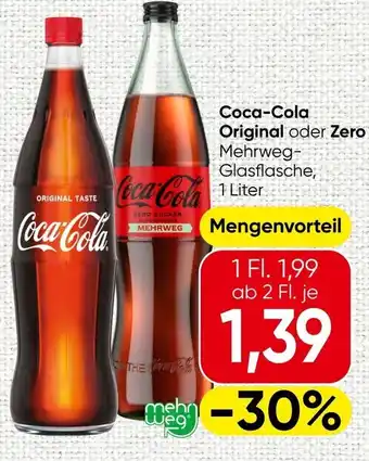 Spar Coca-cola original oder zero Angebot