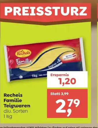 ADEG Recheis familie teigwaren Angebot