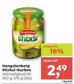 ADEG Hengstenberg sticksi-gurken abtropfgewicht Angebot