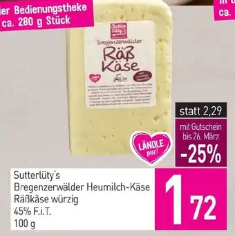 Sutterlüty Bregenzerwälder heumilch-käse Angebot