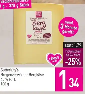 Sutterlüty Bregenzerwälder bergkäse Angebot