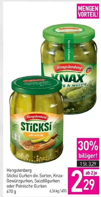 Sutterlüty Sticksi gurken div. sorten, knax- gewürzgurken, salzdillgurken Angebot