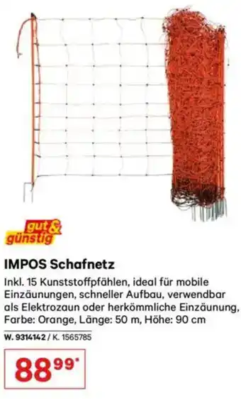 Lagerhaus Impos schafnetz Angebot