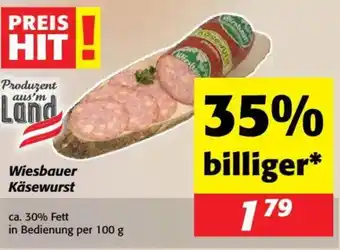 Nah&Frisch Wiesbauer käsewurst Angebot