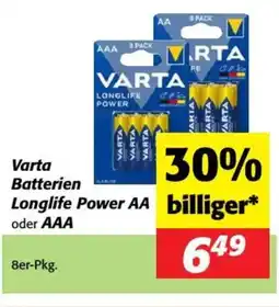 Nah&Frisch Batterien longlife power aa billiger Angebot