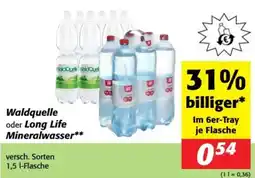 Nah&Frisch Waldquelle oder Long Life Mineralwasser Angebot