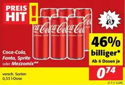 Nah&Frisch Coca-Cola, Fanta, Sprite oder oder Mezzomix Angebot