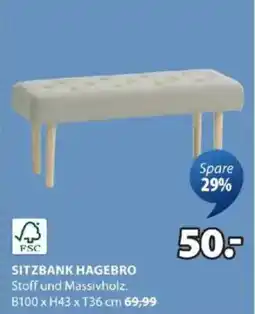 JYSK Sitzbank hagebro stoff und massivholz Angebot