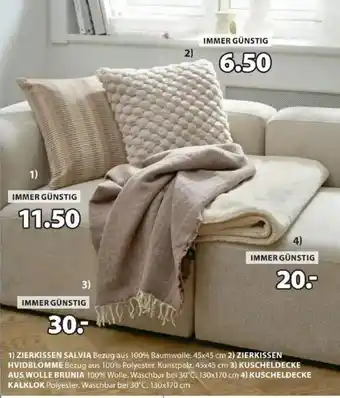 JYSK Zierkissen hvidblomme Angebot