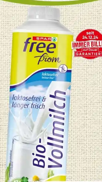 Spar SPAR free from Bio Vollmilch Angebot