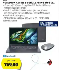 Hofer Notebook aspire 5 bundle a517-58m-54zz Angebot