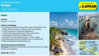 Hofer Rundreise & baden mexiko Angebot