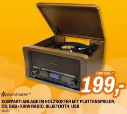 Expert Kompakt-anlage im holzkoffer mit plattenspieler, cd, dab+/ukw radio, bluetooth, usb Angebot