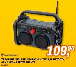 Expert Tragbares baustellenradio mit dab, bluetooth, aux & led-arbeitsleuchte Angebot