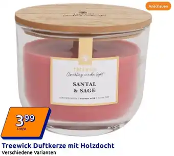 Action Treewick Duftkerze mit Holzdocht Angebot