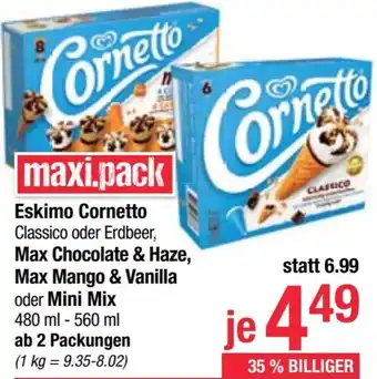 Maximarkt Cornetto Classico oder Erdbeer, Max Chocolate & Haze, Max Mango & Vanilla oder Mini Mix Angebot