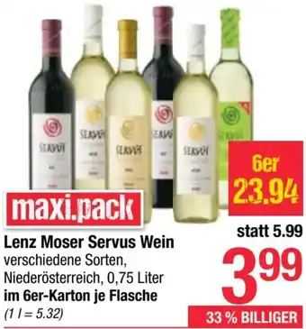 Maximarkt Lenz Moser Servus Wein Angebot