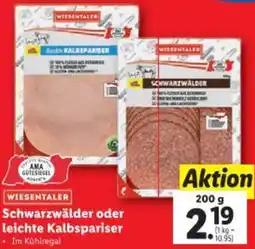 Lidl Schwarzwälder oder leichte Kalbspariser Angebot