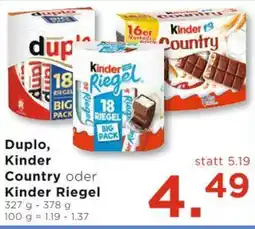 Unimarkt Duplo, Kinder Country oder Kinder Riegel Angebot