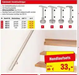 Josef Steiner Edelstahl Handlaufträger Angebot