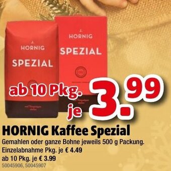 Liebmarkt Hornig Kaffee Spezial Angebot