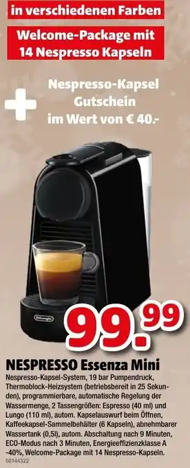 Liebmarkt Nespresso Essenza Mini Angebot