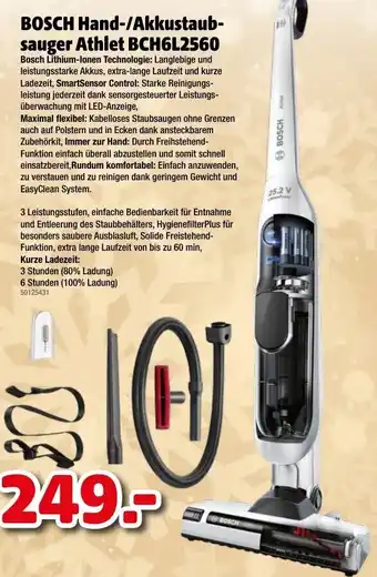Bosch Hand-/Akkustaubsauger Athlet BCH6L2560