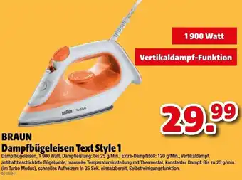 Braun Dampfbügeleisen Text Syle 1
