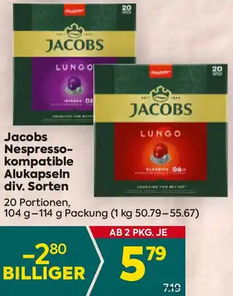Billa Nespresso- kompatible Alukapseln Angebot