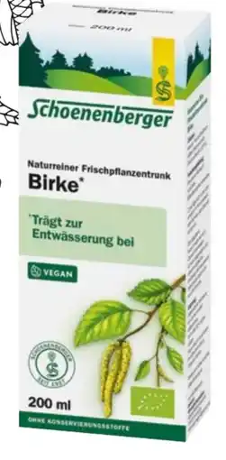 Martin Reformstark Schoenenberger Bio Naturreiner Frischpflanzentrunk Birke Angebot