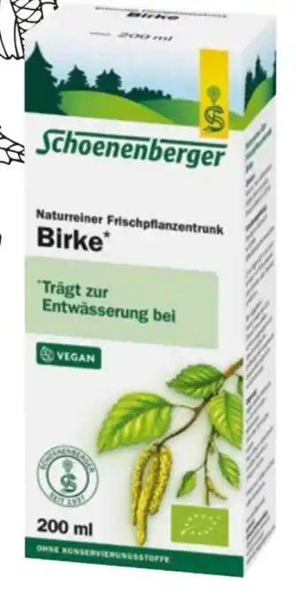 Martin Reformstark Schoenenberger Bio Naturreiner Frischpflanzentrunk Birke Angebot