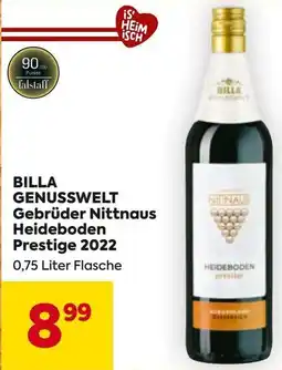 Billa Genusswelt gebrüder nittnaus heideboden prestige 2022 Angebot