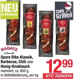 Maximarkt Spare Ribs Klassik, Barbecue, Chili oder Honig-Knoblauch Angebot